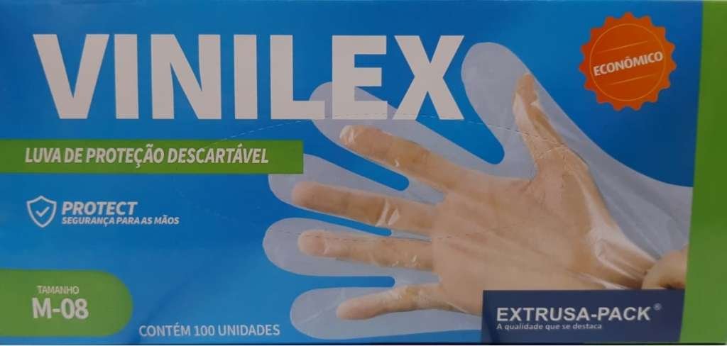 EXPK - LUVA VINILEX (M) - PT.100UN