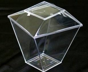 PRAFESTA - COPO 100ML QUADRATTO CRISTAL C/TAMPA (8680)  - PT.10UN