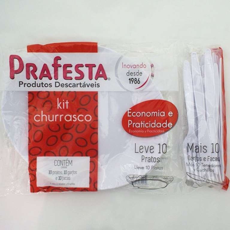PRAFESTA - KIT CHURRASCO BRANCO (6001) - PT.10UN