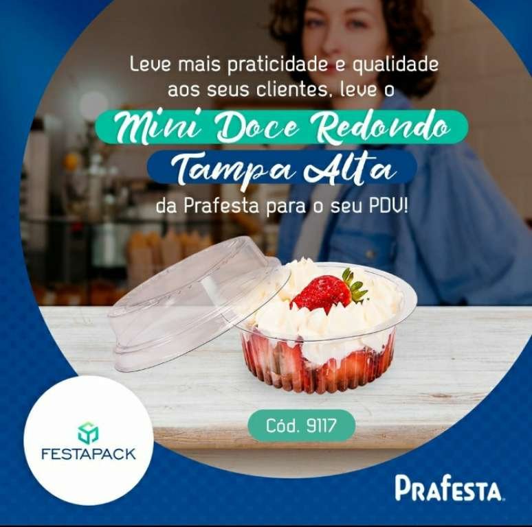 PRAFESTA - MINI DOCE REDONDO TAMPA ALTA (9117) - CX.36X10UN