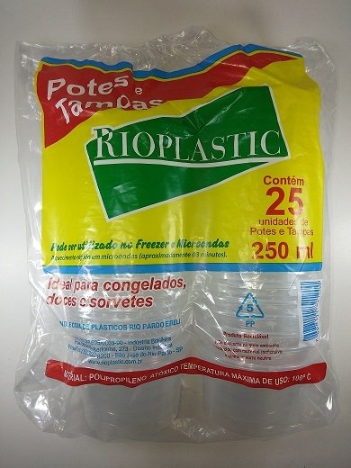 RIOPLASTIC - KIT POTE REDONDO COM TAMPA 250ML - CX.20X25UN